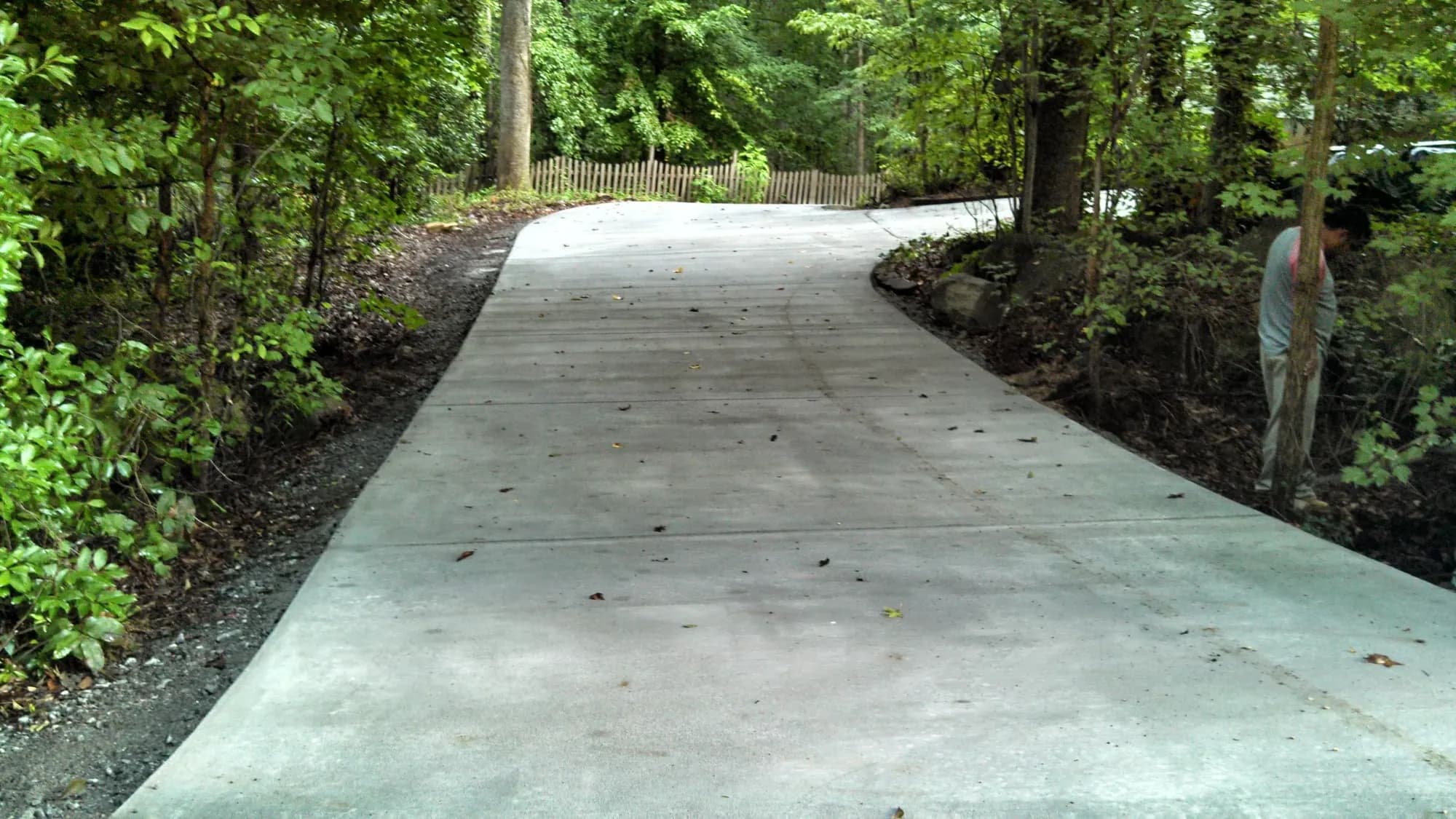 New concrete driveway with a broom finish in Walkertown, NC